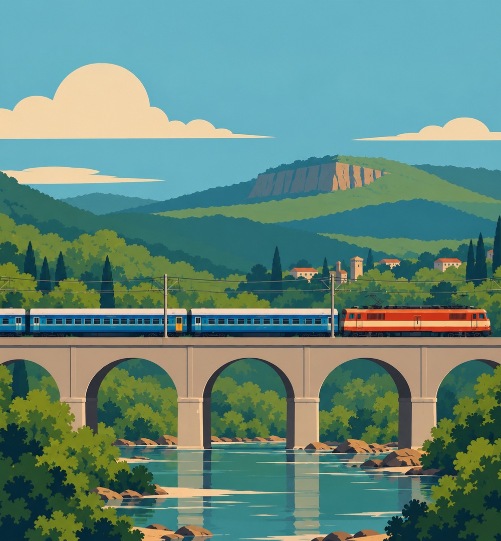 Western Ghats Express Train Illustration