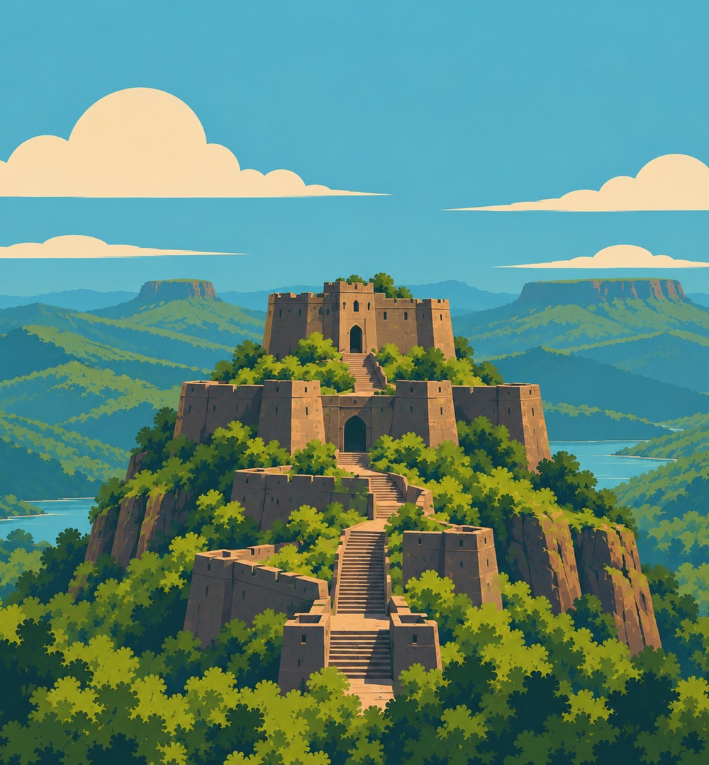 Harihar Fort Sahyadri Treks Illustration